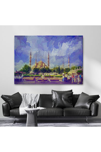 Sultan Ahmet Camii Yağlıboya Görünüm Dekoratif Kanvas Duvar Tablosu-3671