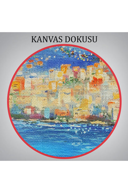 YS Özel Güney İtalya Yağlıboya Görünüm Dekoratif Kanvas Duvar Tablosu-3578