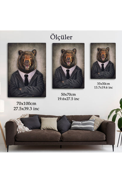 Ayı Kafalı İnsan Kanvas Tablo-4988