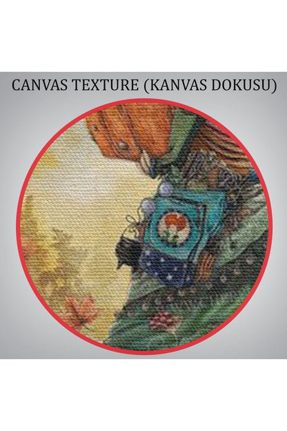 Cadı ve Kedisi Cadılar Bayramı Helloven Duvar Tablosu -6648