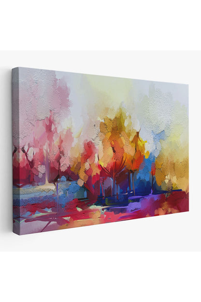 Fırça Darbeli Soyut Modern Sanat Yağlıboya Görünüm Kanvas Tablo-3652