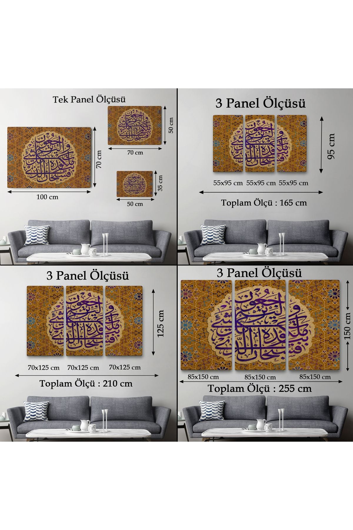 SZ KVS1-Her Şeyin Hükümdarı Odur ve O'na Döndürüleceksiniz Yazılı Hat Sanatı Tablo 3354