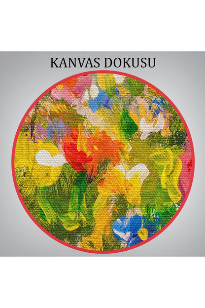 Kır Çiçekleri Yağlıboya Görünüm Dekoratif Kanvas Duvar Tablosu-3740