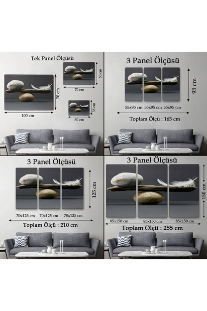 Taş ve Tüy Dengesi Tuval Duvar Sanatı, Tuval Baskı Ev Dekorasyon, Ofis Dekorasyon-5375