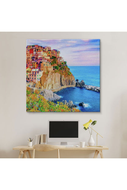 Manarola Cinque Terre İtalya Manzaralı Kanvas tablo-5864