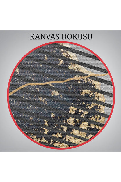 Geometrik Formda Mürekkep ve Alkol Elementli Kanvas Tablo-5180