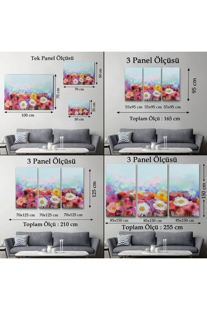 Güzel çiçekler Yağlıboya Görünüm Dekoratif Kanvas Duvar Tablo-3440