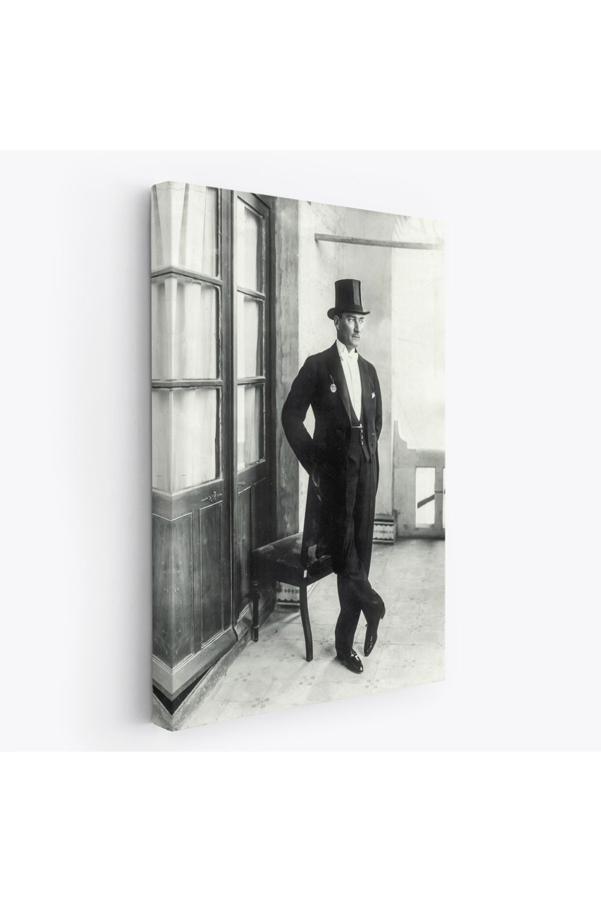Atatürk Portre Tablosu Mustafa Kemal Atatürk Dikdörtgen Dekoratif Kanvas Tablo-CT-72