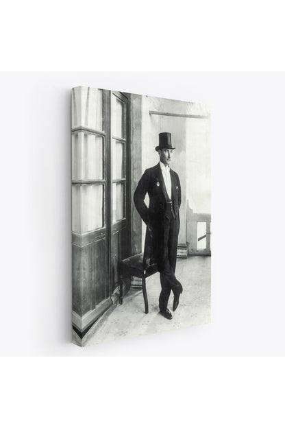 Atatürk Portre Tablosu Mustafa Kemal Atatürk Dikdörtgen Dekoratif Kanvas Tablo-CT-72