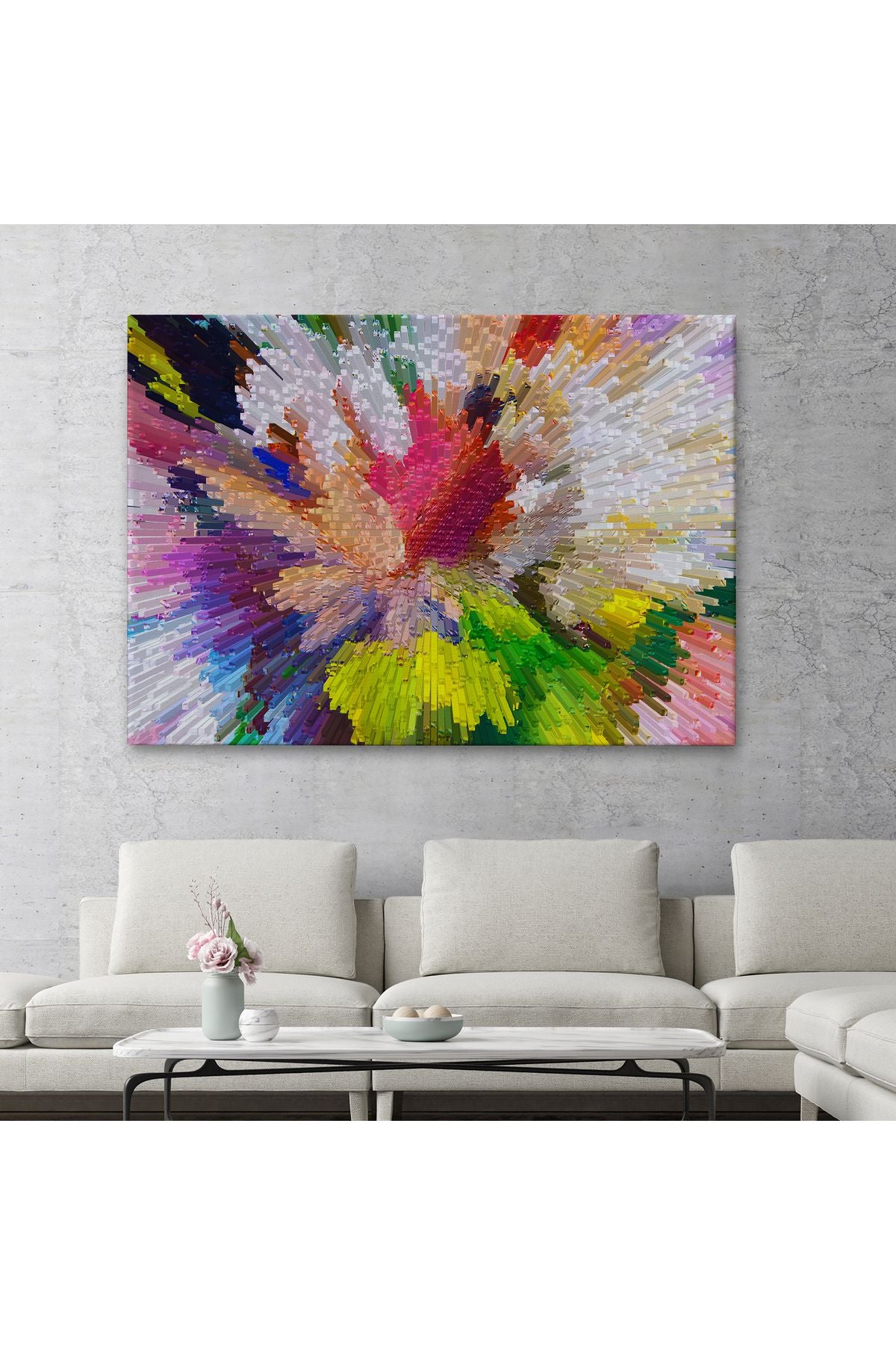 Soyut Sanatsal Yağlıboya Görünüm Dekoratif Kanvas Duvar Tablosu-3565