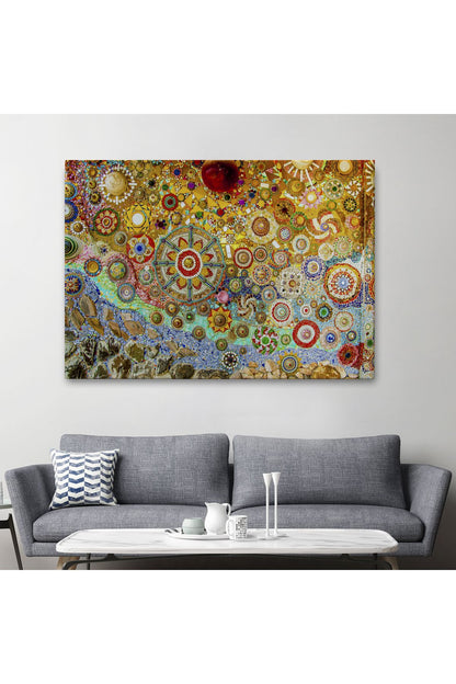 Sanatsal Mozaik Cam Dekoratif Kanvas Duvar Tablosu-3463