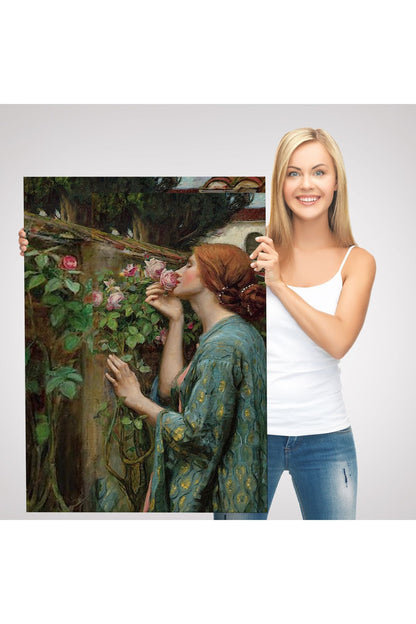 Gül Koklayan Güzel Helen Dekoratif Duvar Tablosu-6138