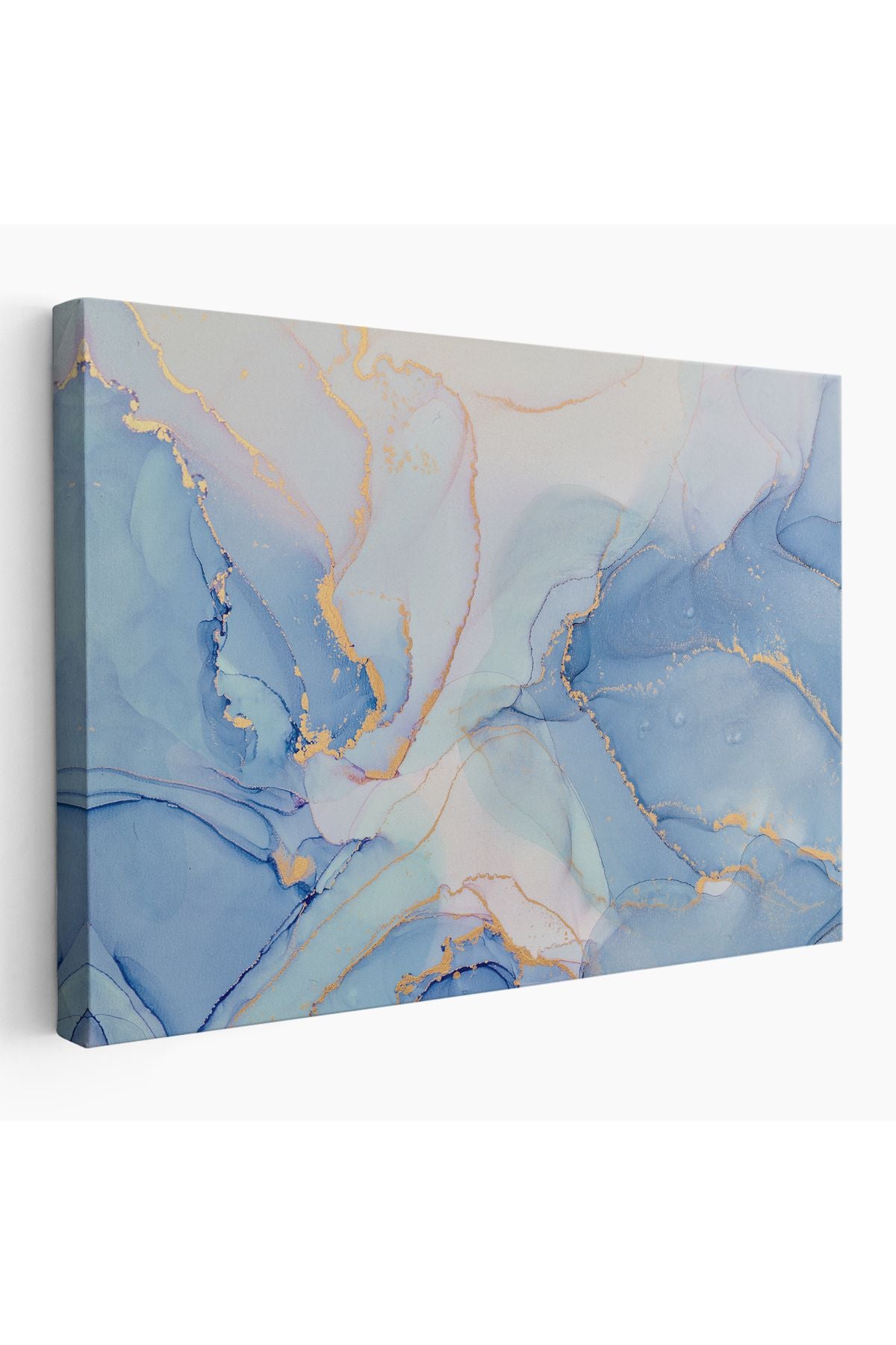 Mürekkep ve Alkol Elementleri ile Mermer Deseni Verilmiş Kanvas Tablo-5044