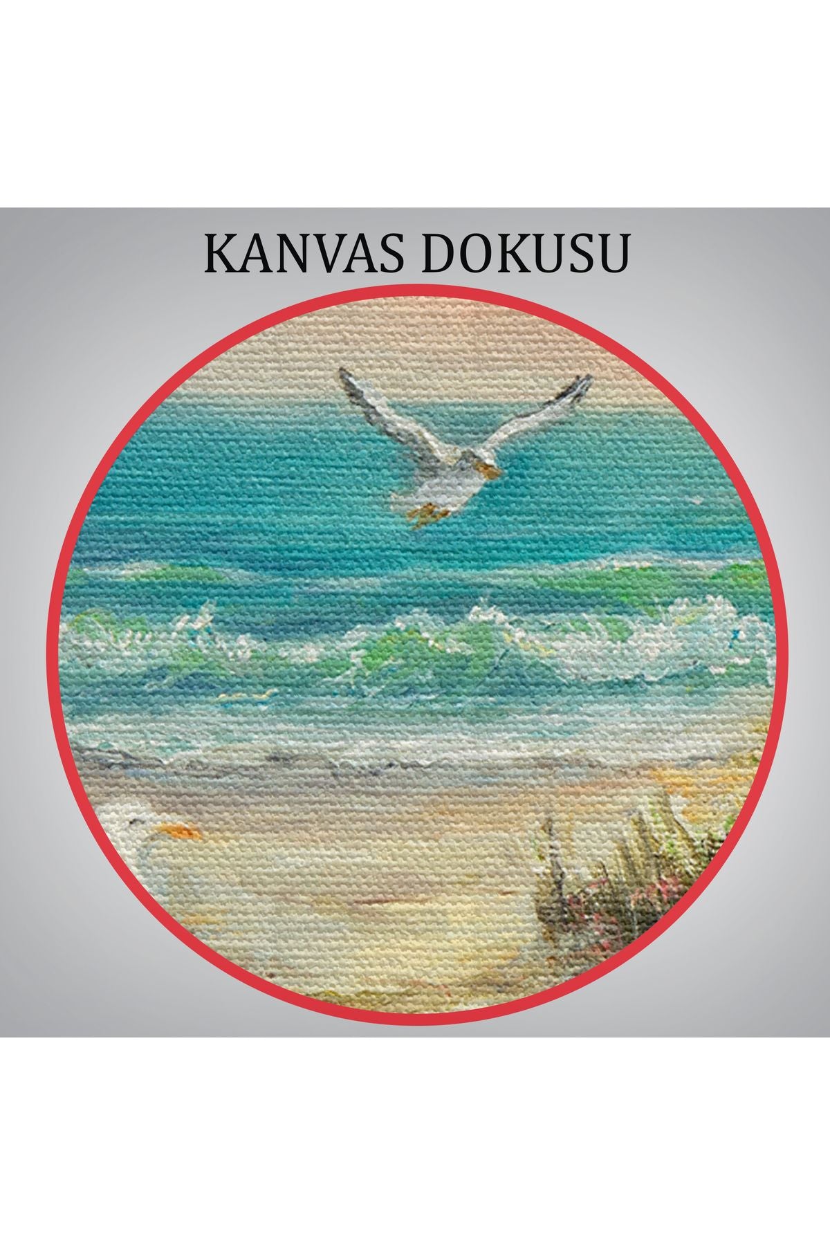 Kumsaldan Okyanusa Bir Yol Yağlıboya Görünüm Dekoratif Kanvas Duvar Tablosu-3665