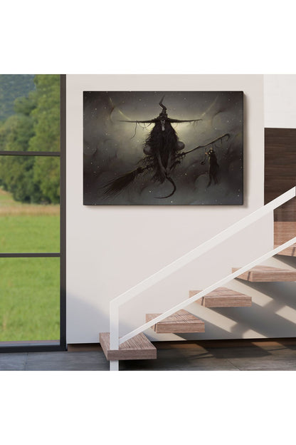 Süpürgesi'nde Uçan Cadı Tablosu, Witches Halloween-6564