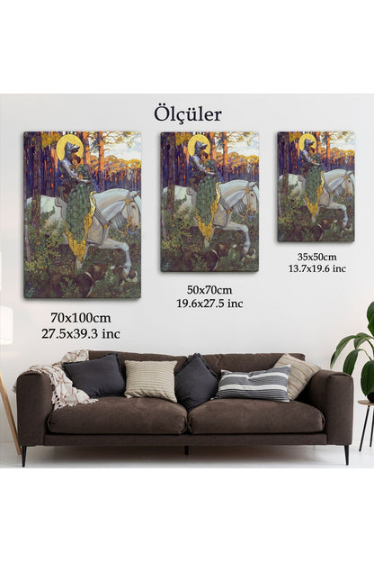 Beyaz At Üzerindeki Prenses ve Prens Tablosu-6268