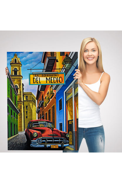 La Bodeguita Cuba Car Duvar Tablosu-6457