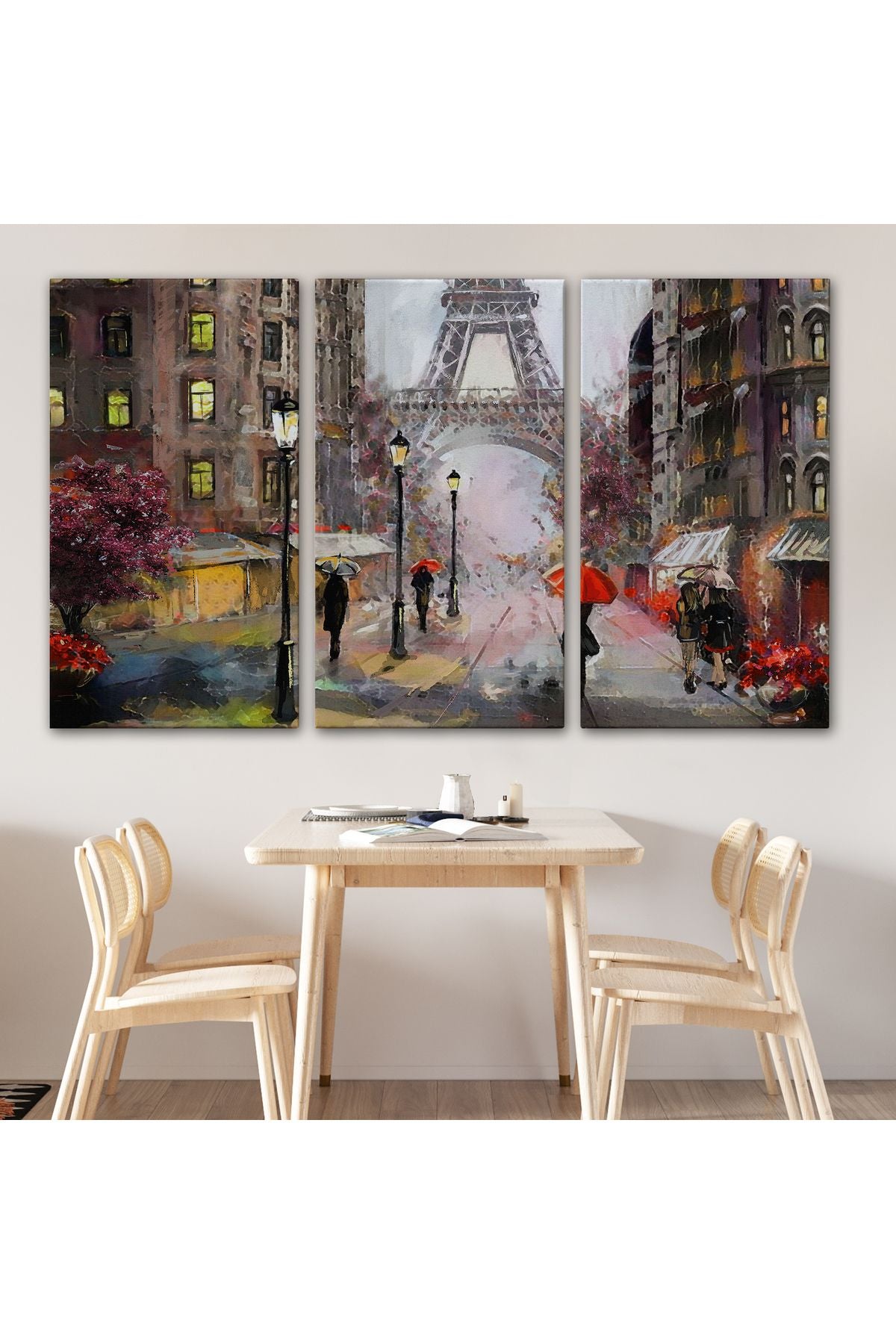 Eyfel Manzarası Yağlıboya Görünüm Dekoratif Kanvas Duvar Tablosu-3545