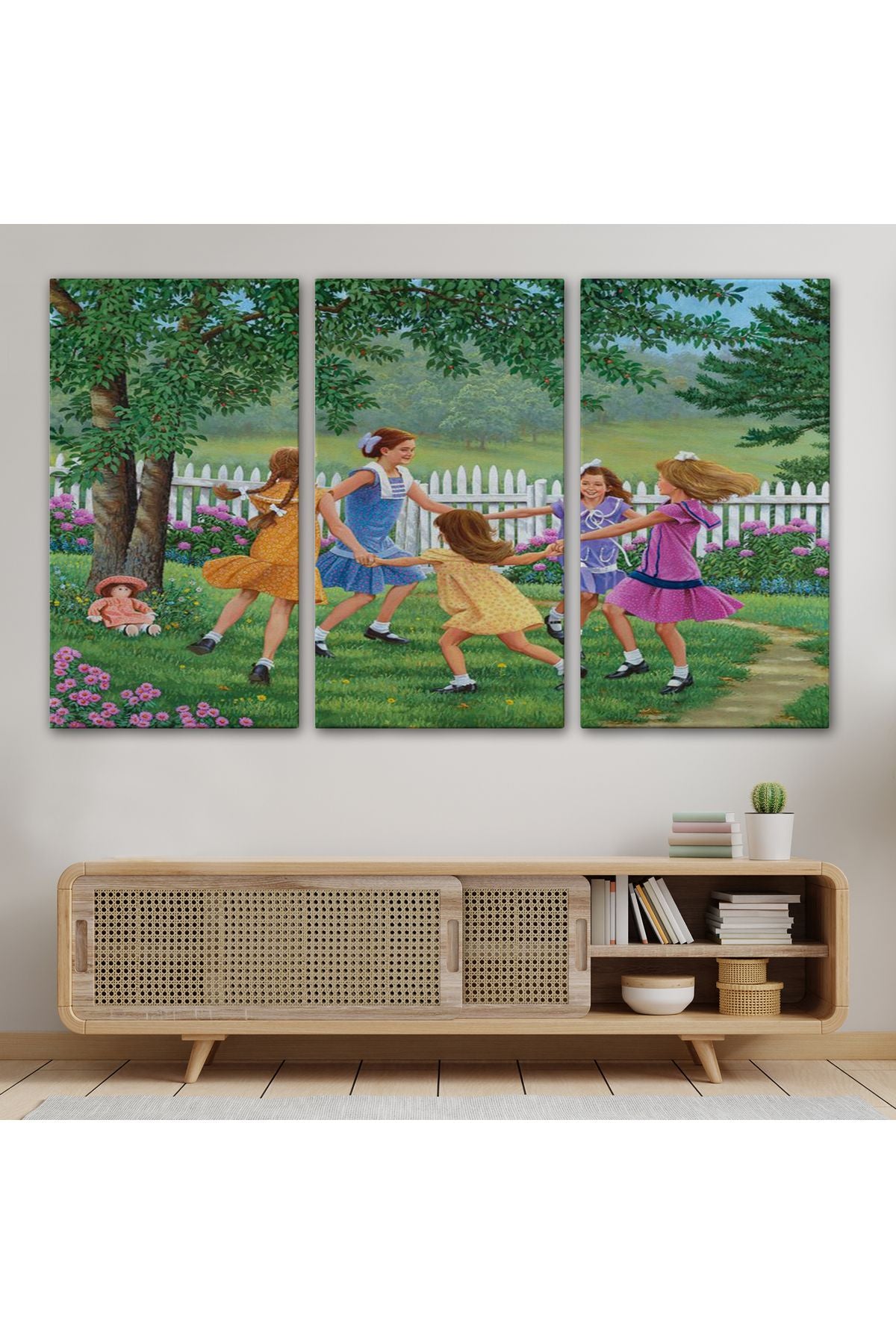 Bahçede Oynayan Kız Çocukları Tablosu-6532