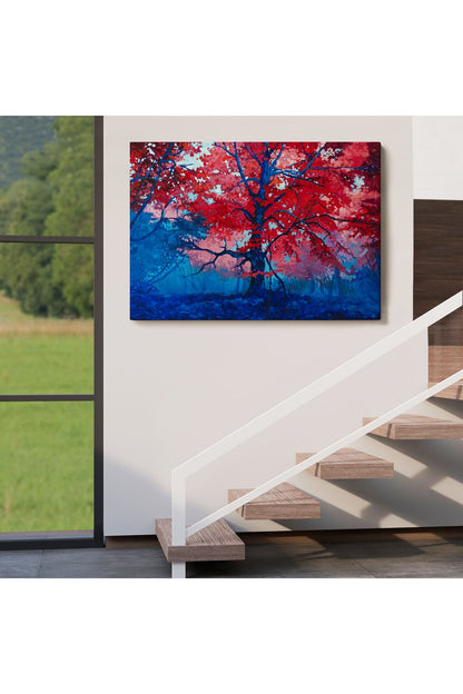 Ormandaki Güzel Sonbahar Ağacı Kanvas Duvar Tablosu-1192