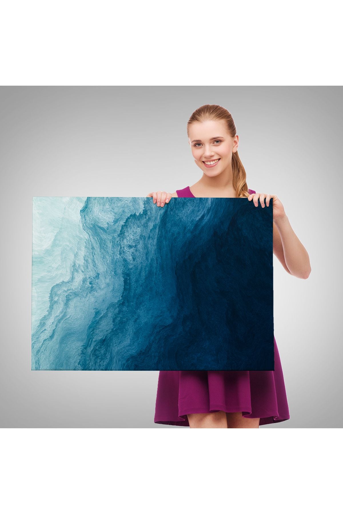 Okyanus Katmanları Soyut Modern Görüntüsü Kanvas Tablo-5043