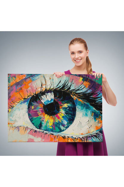 Gözün Kavramsal Soyut Resmi Yağlıboya Görünüm Kanvas Tablo-3655