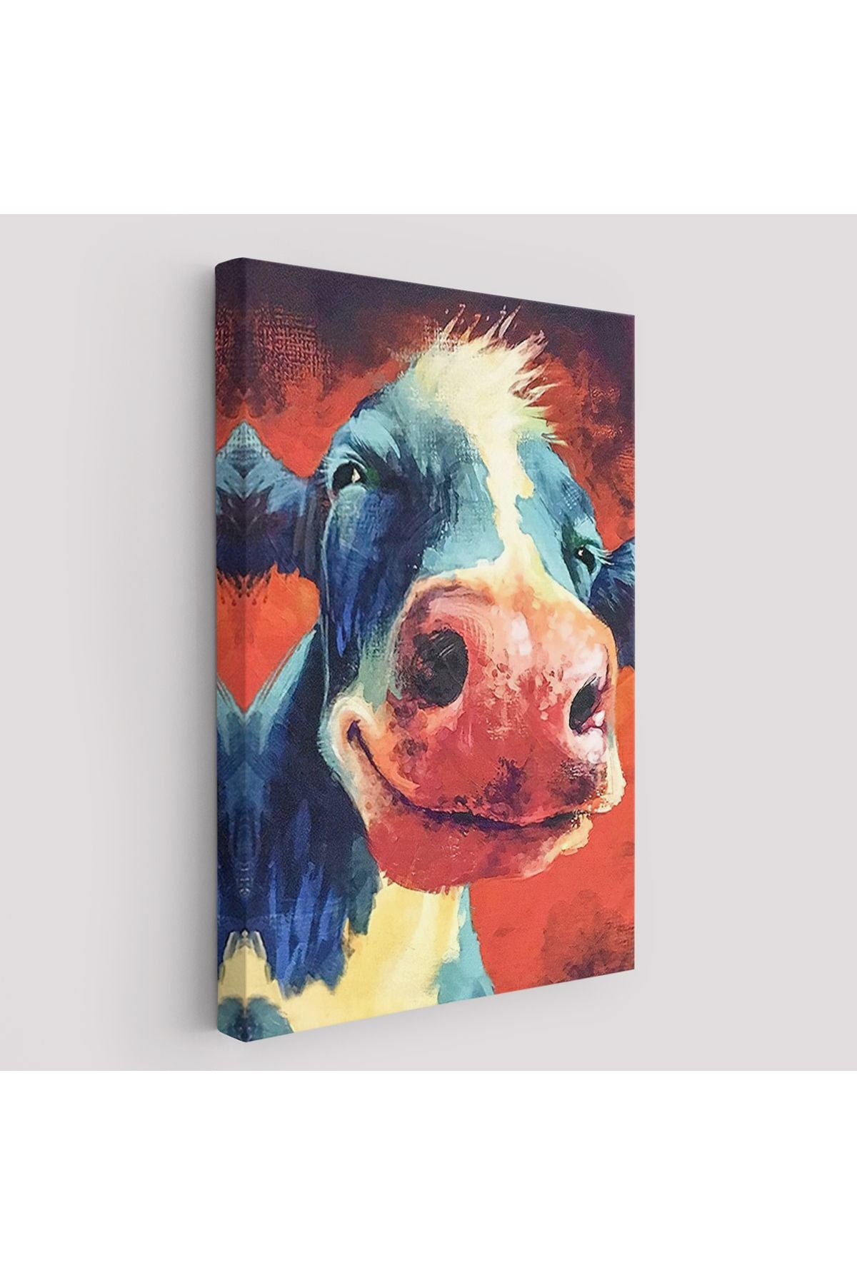 Komik İnek Portre Duvar Tablosu-6087