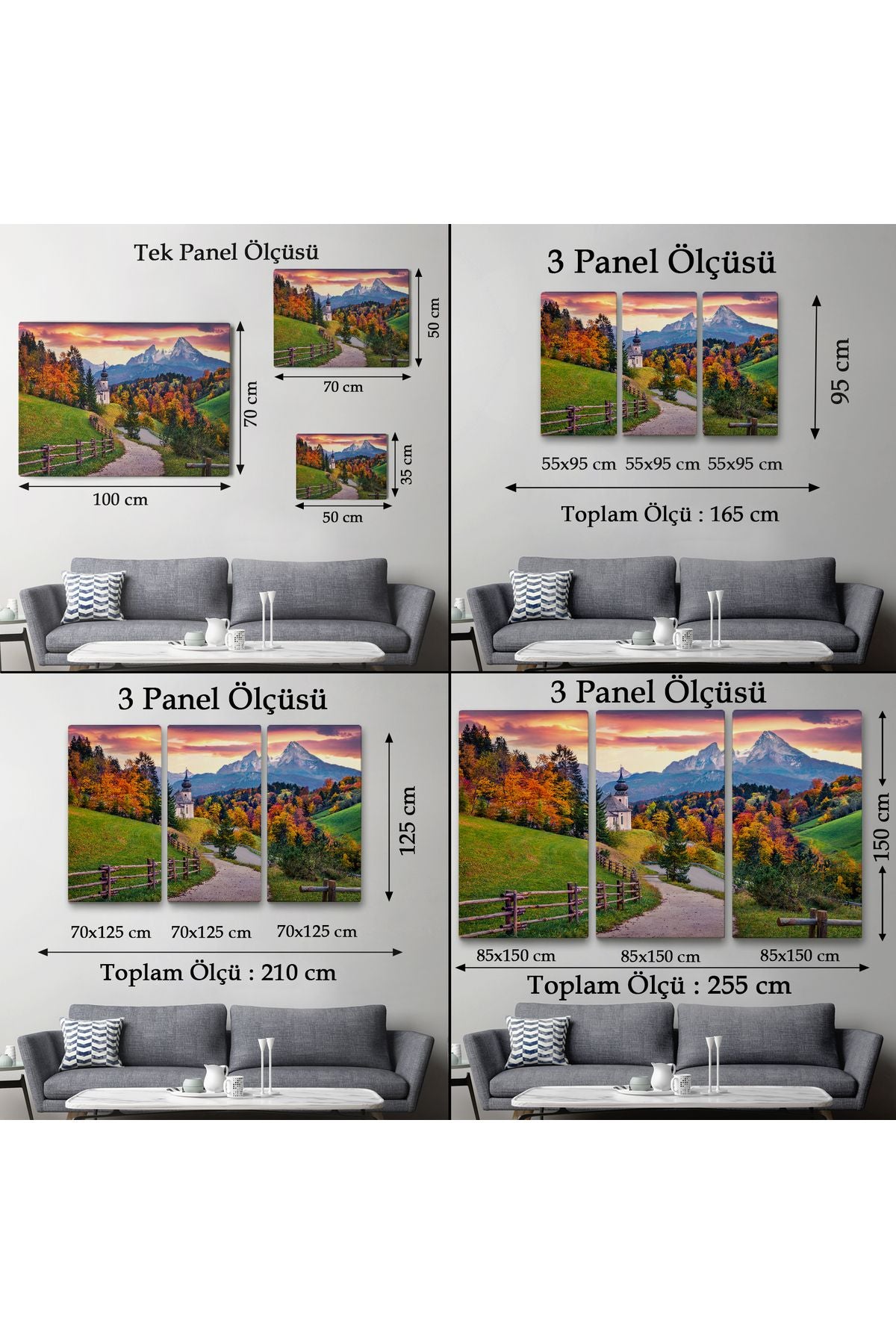 Hochkalter Dağı Maria Gern Kilisesi Ve Alpler Dekoratif Tablo-3679