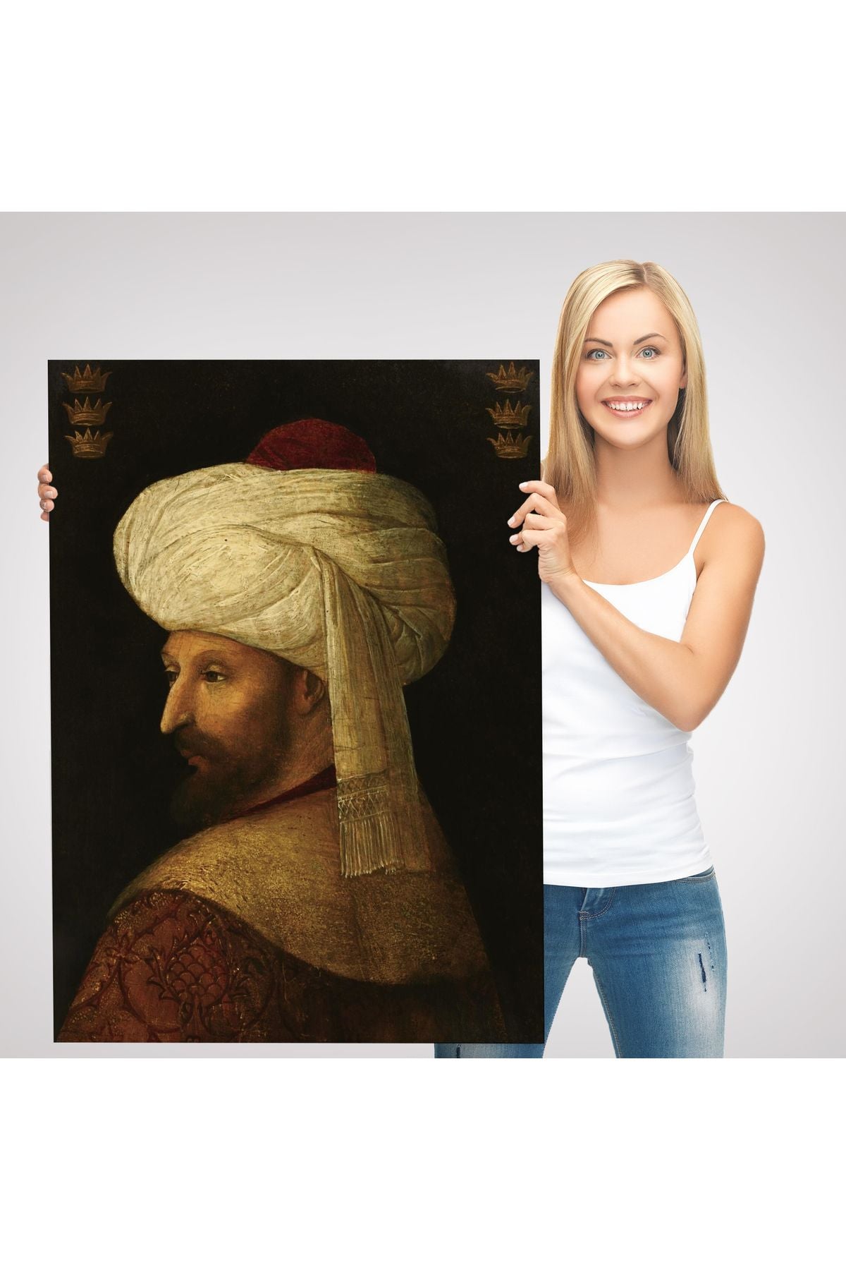 SZ KVS1-Dekoratif Duvar Tablosu-Fatih Sultan Mehmed Han Portresi Kanvas Tablo 6409