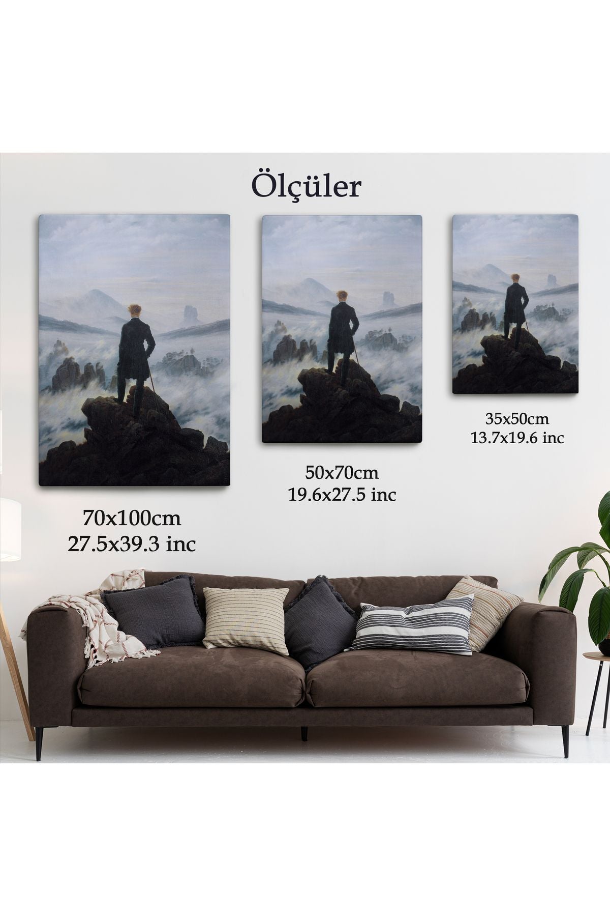 Caspar David Friedrich'in Sis Denizinin Üstündeki Gezgin İsimli Eseri Kanvas Tablo-5121