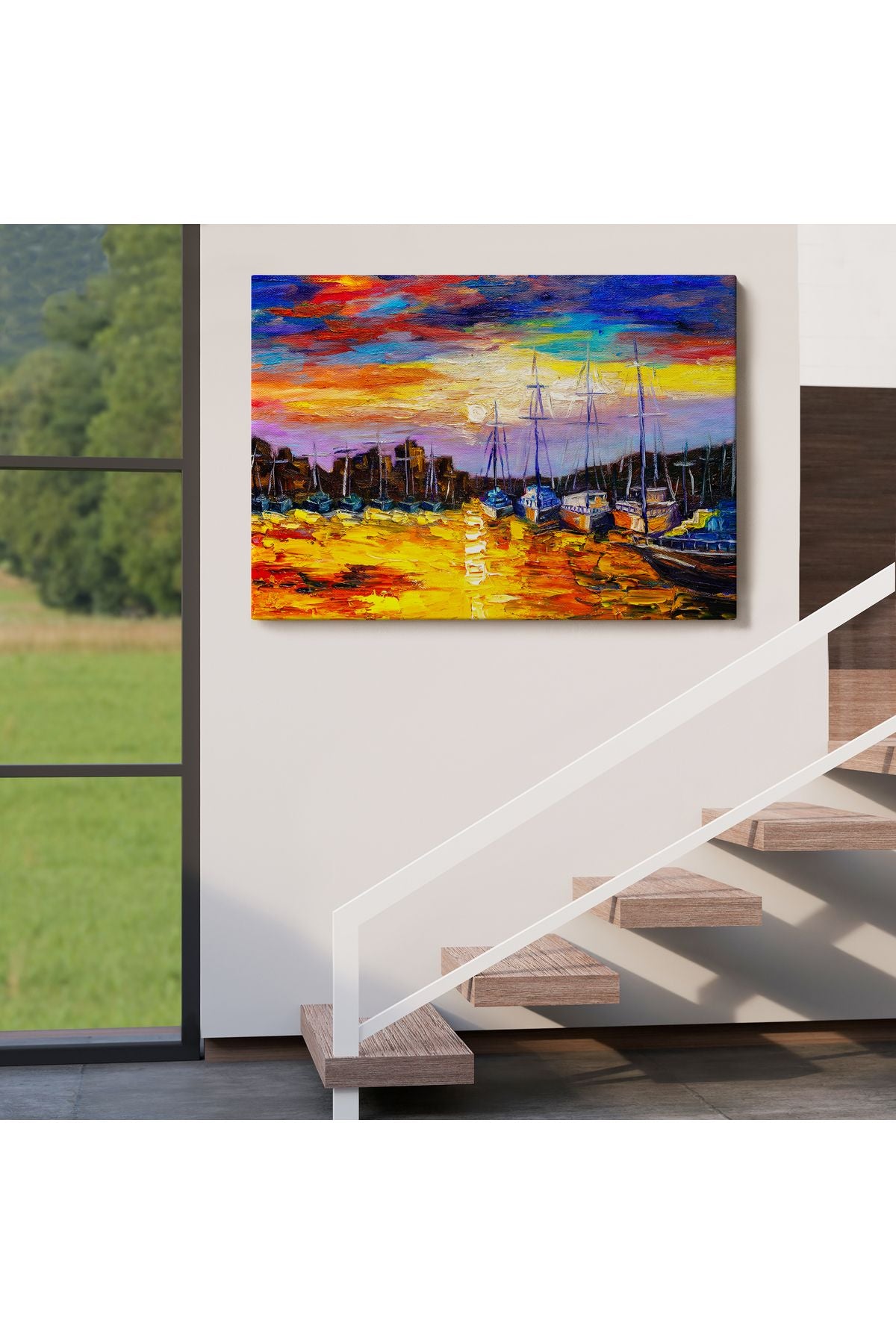 DB HG Balıkçı Köyü Kanvas Duvar Tablosu-1188