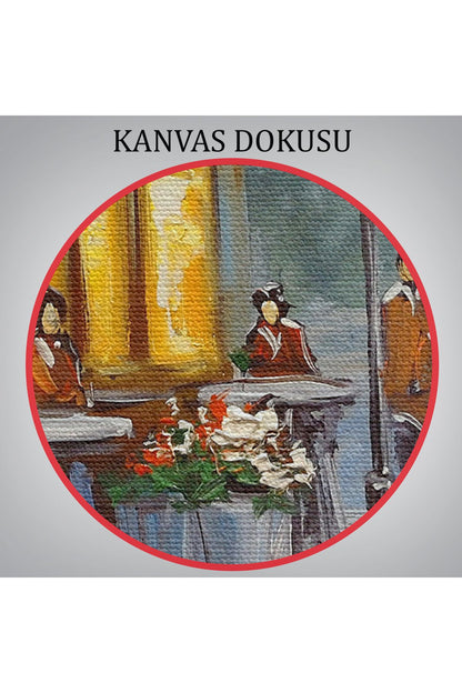 Yağmurlu Bir Gün Yağlıboya Görünüm Dekoratif Kanvas Duvar Tablosu-3669