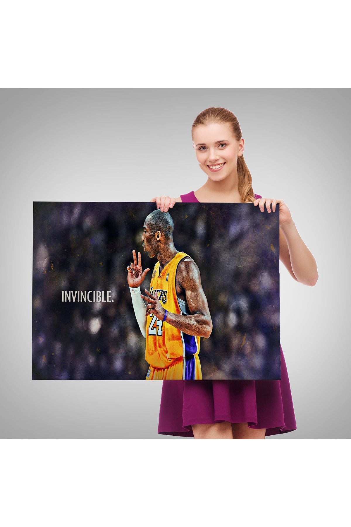 Kobe Bryant Invincible Black Mamba Kanvas Tablo-5086