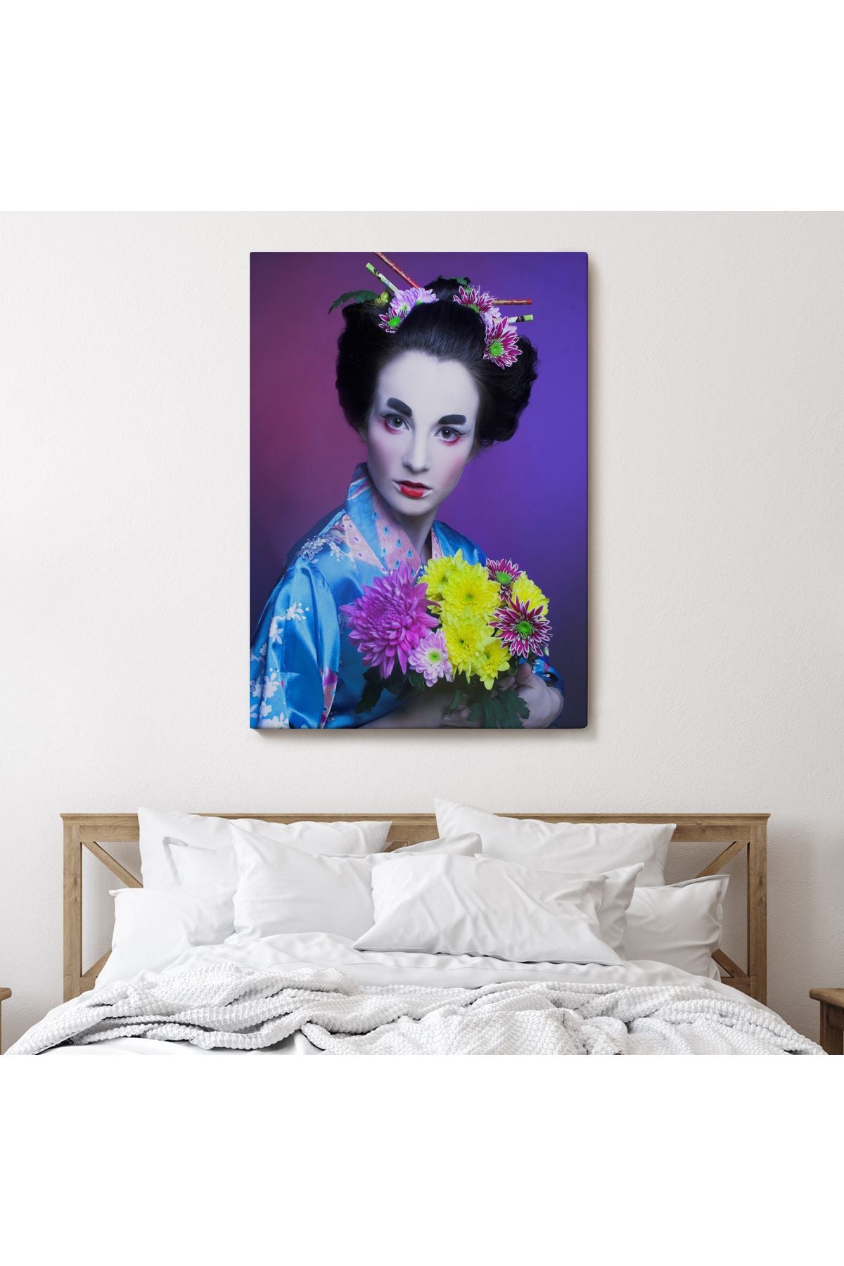 Mavi Kimonolu Geyşa Tablo-5977