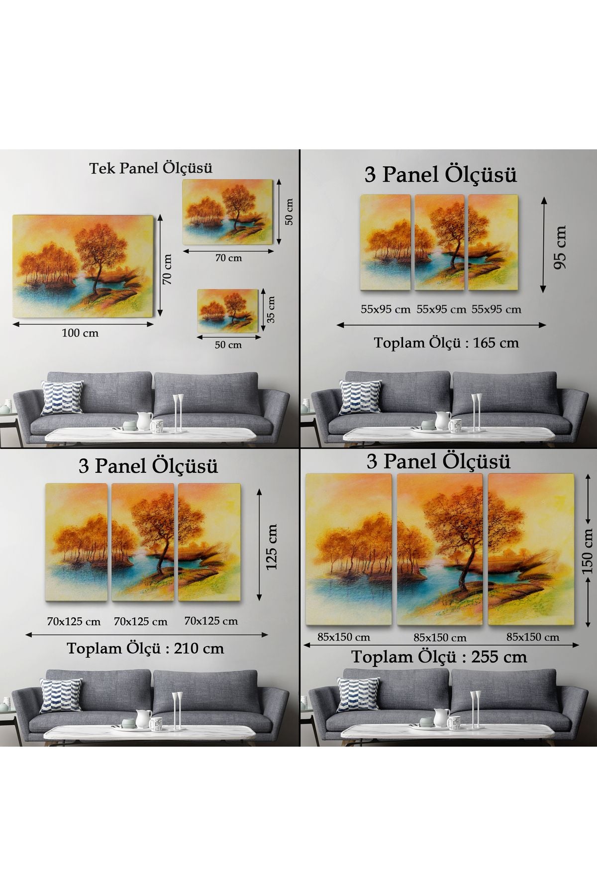 Yaz Mevsimi Manzaralı Kanvas Duvar Tablosu-1181