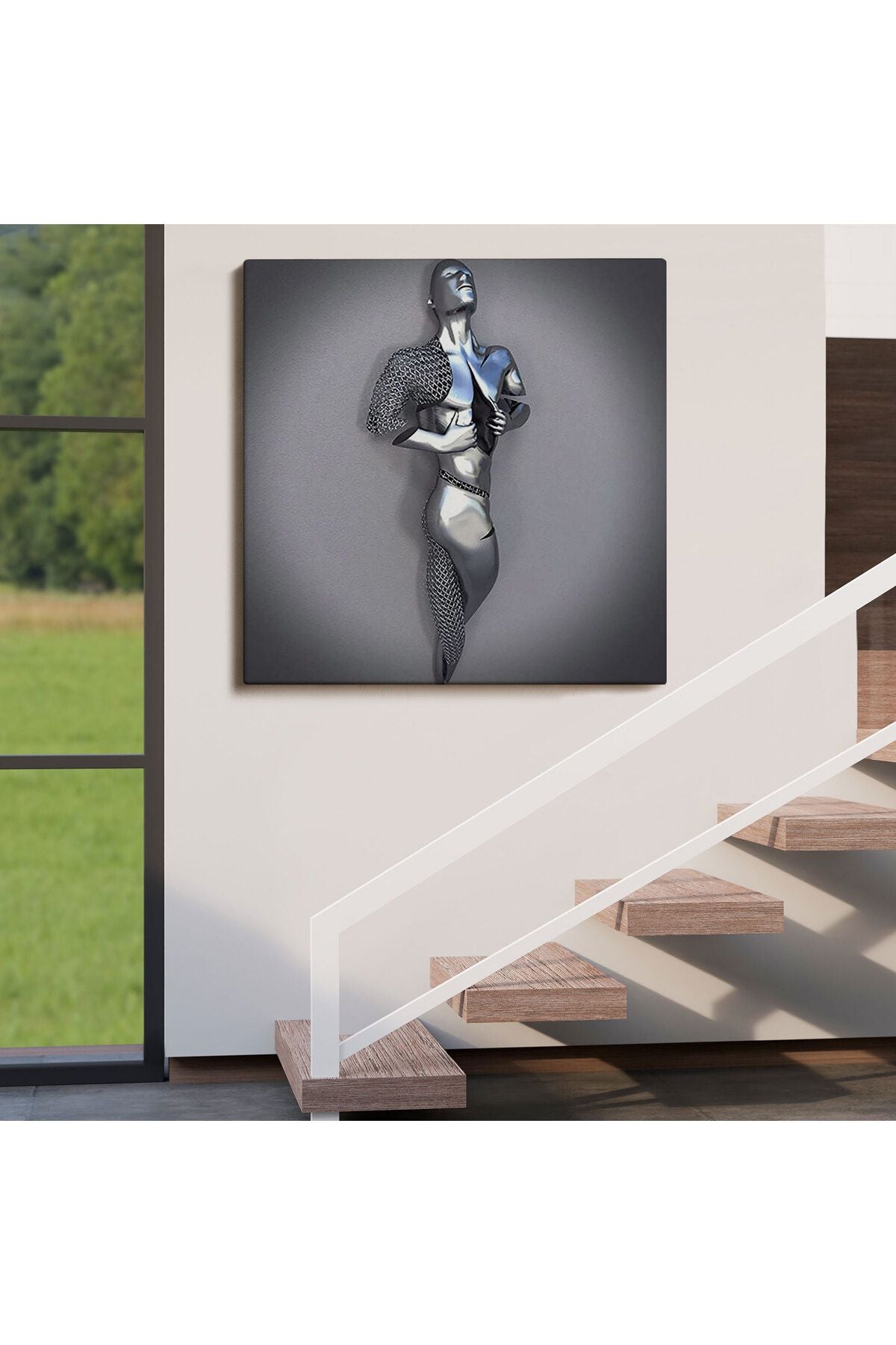 Metalik Efektli Modern Kanvas Tablo, Romantik Beden, 3D Efektli Aşk Sanatı-5364