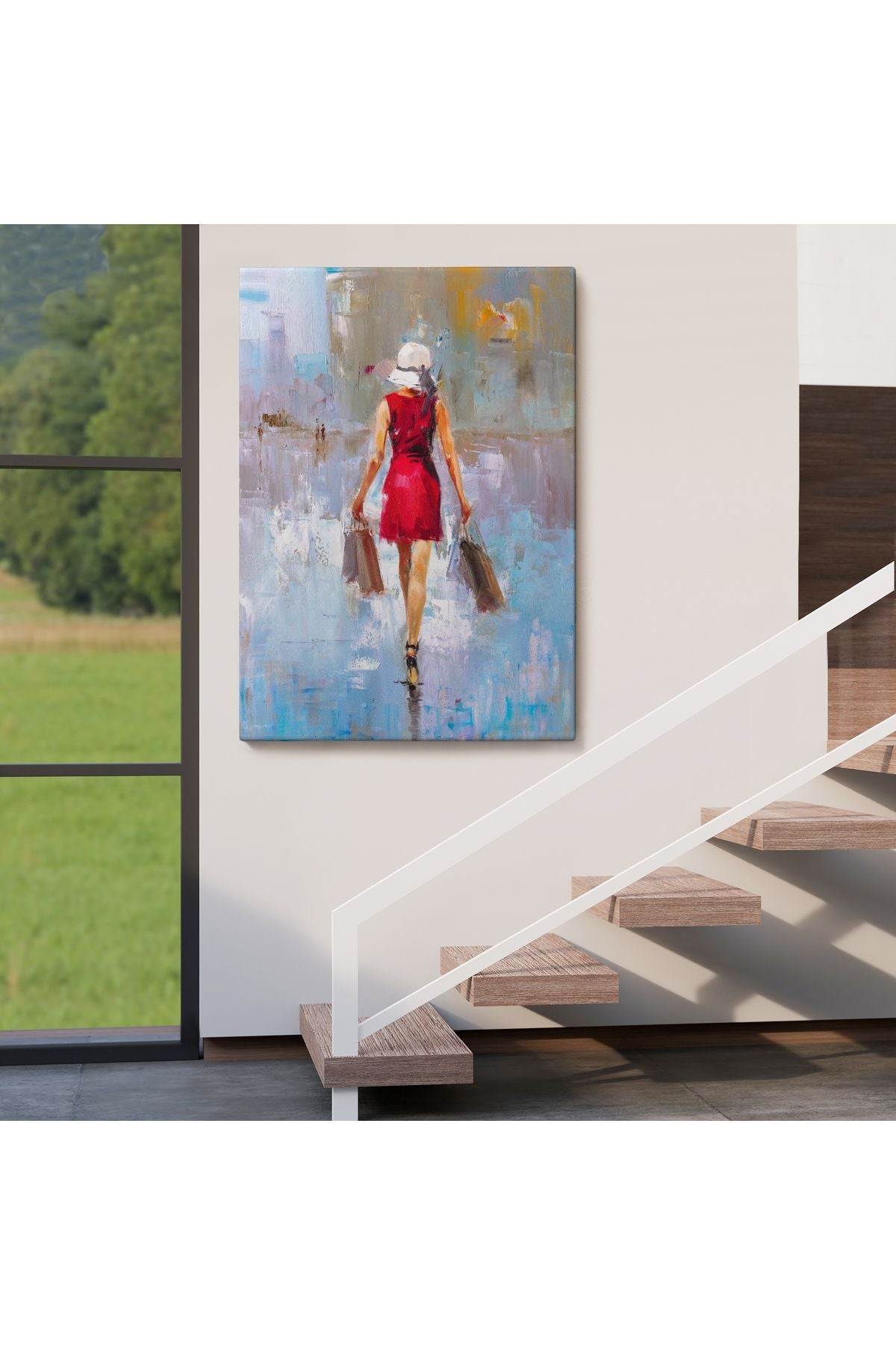 Terk Eden Kadın Yağlıboya Görünüm Dekoratif Kanvas Duvar Tablosu-5956