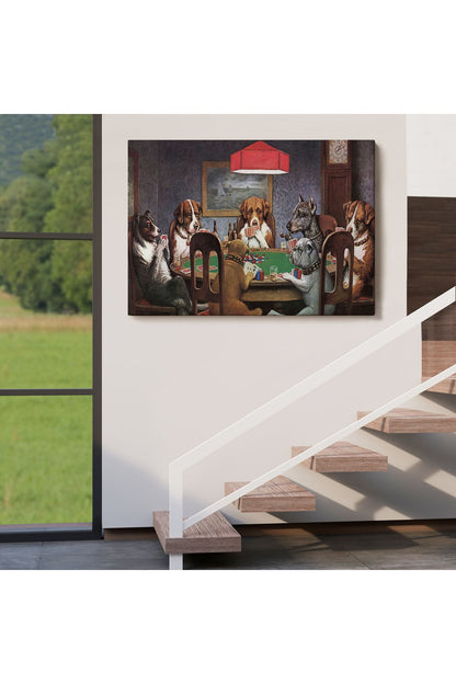 Cassius Marcellus Coolidge - Poker Oynayan Köpekler Eseri Kanvas Tablo-5170
