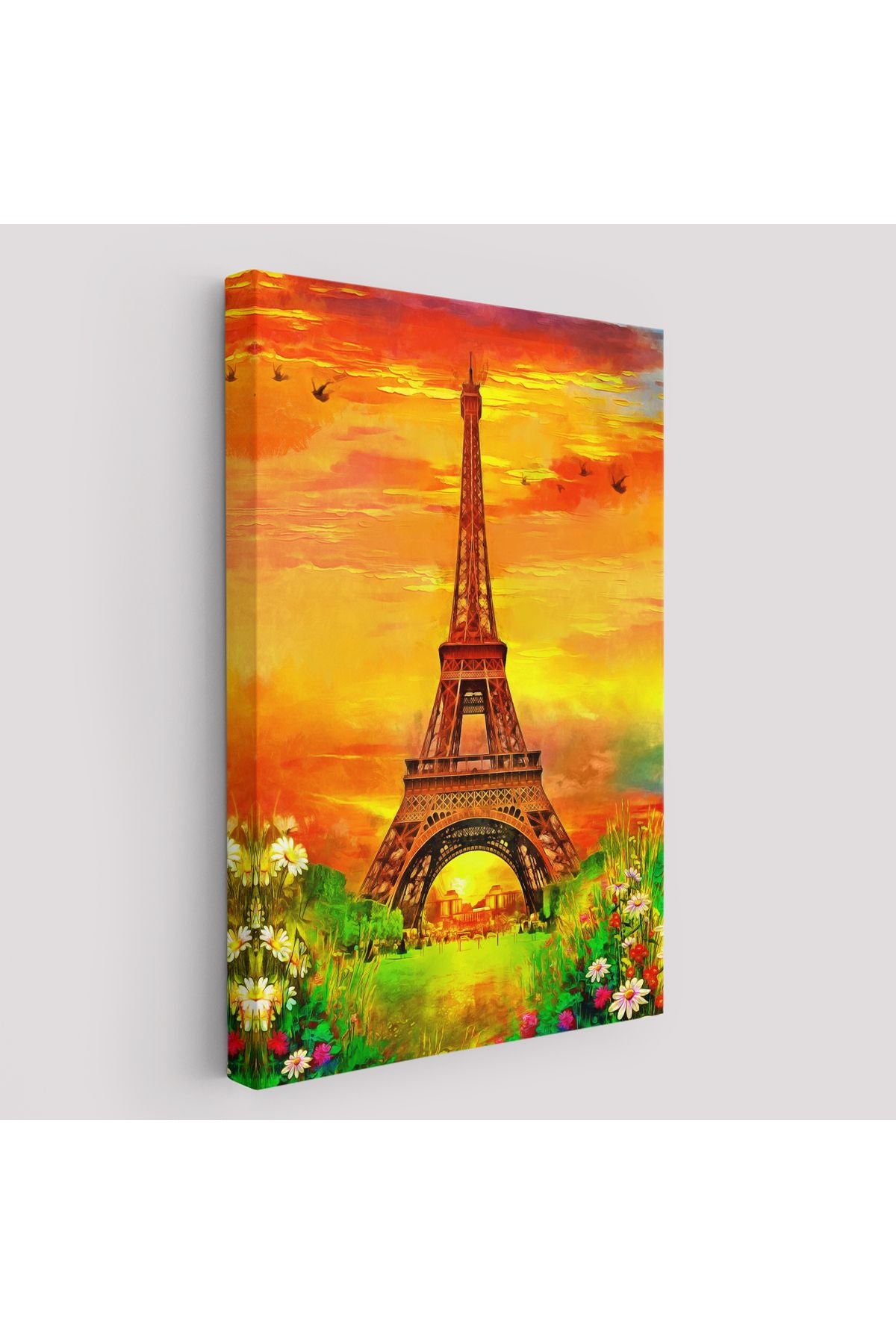 Eyfel Kulesi Yağlıboya Görünüm Dekoratif Kanvas Duvar Tablosu-5948