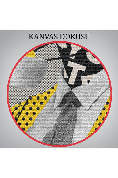 Kahve İçen Çizgi Roman Kahramanı Pop Art Tablo-5801