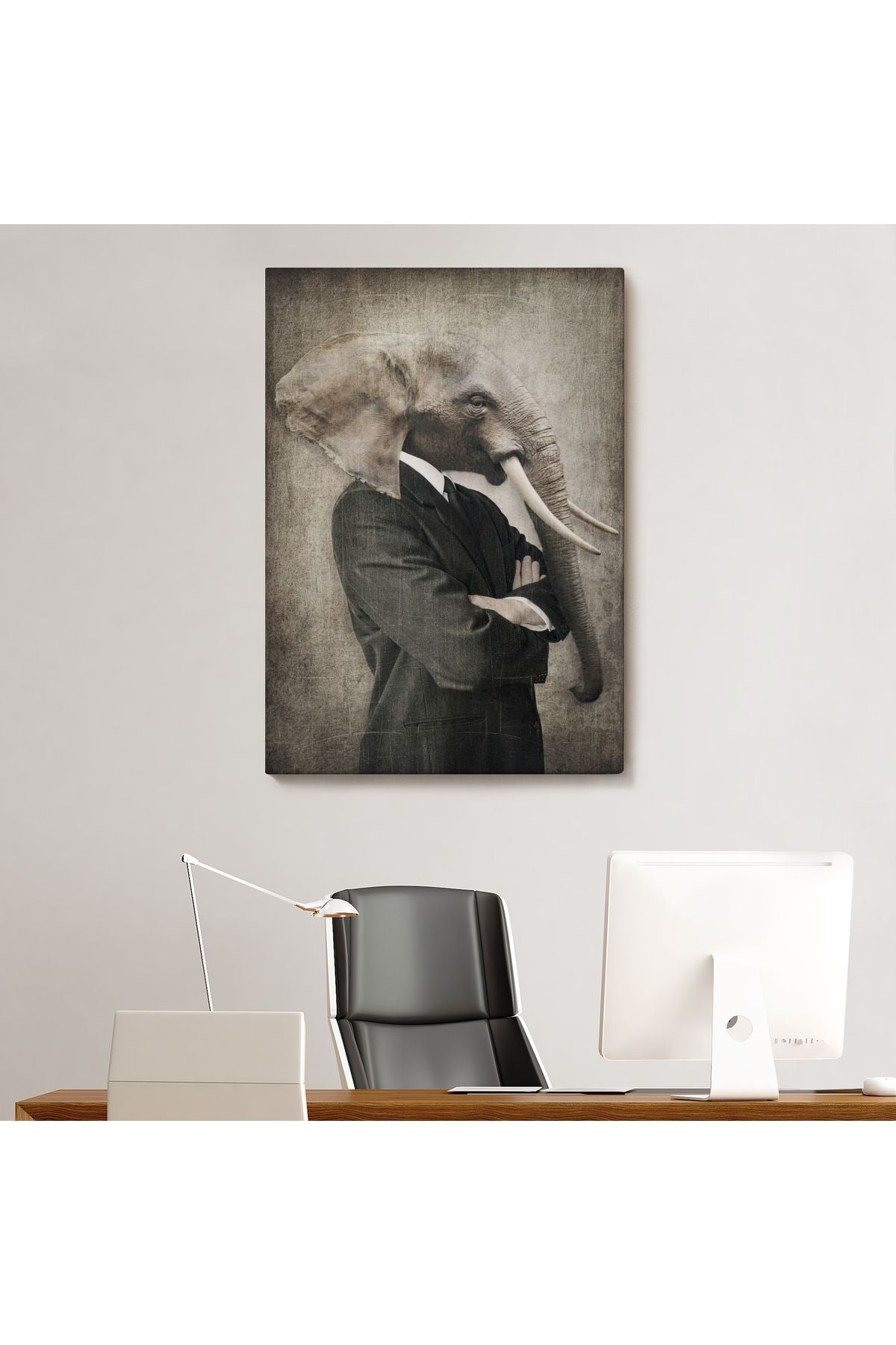 Fil Kafalı İnsan Kanvas Tablo-4995