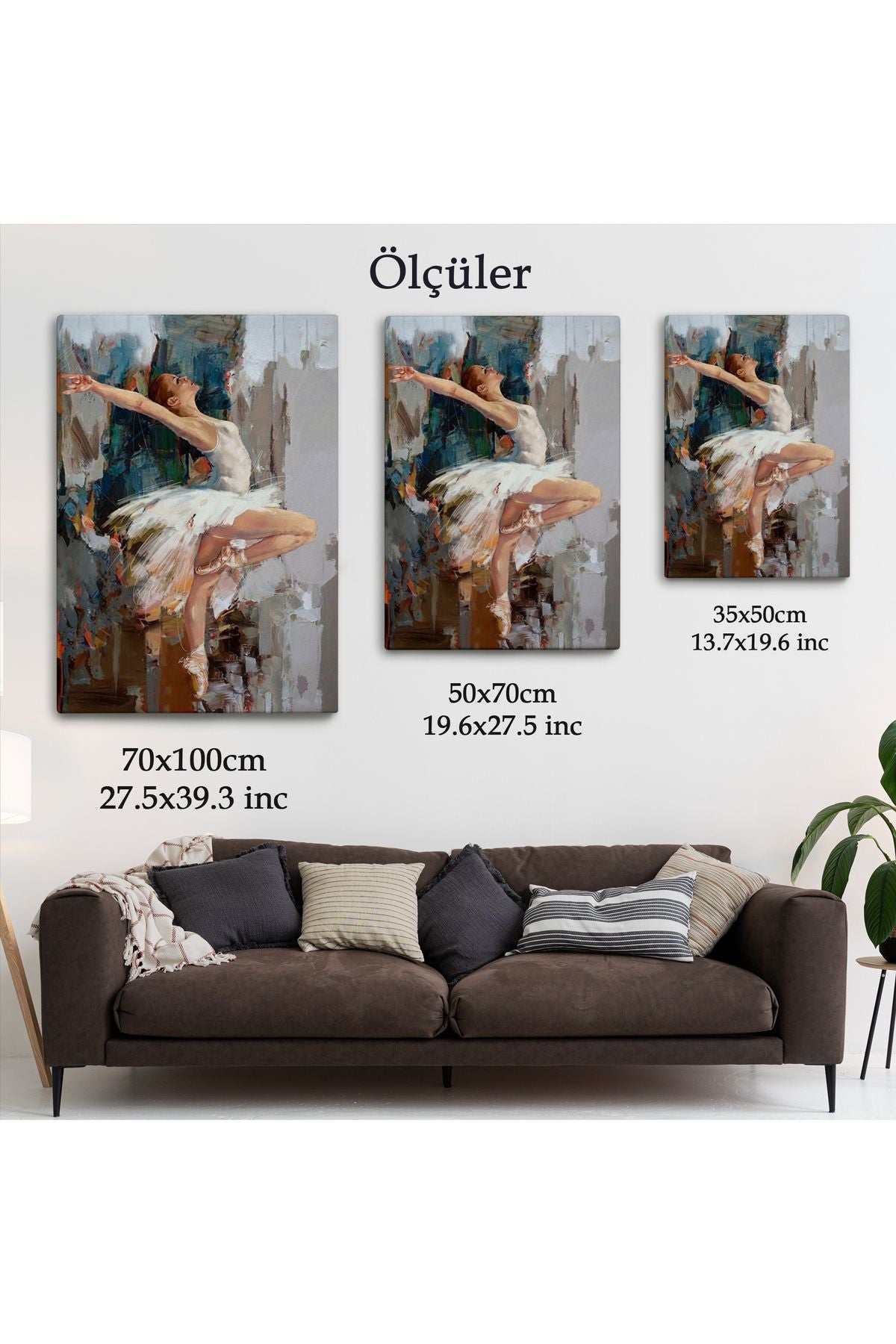 Beyaz Elbiseli Bale Yapan Güzel Kız Duvar Tablosu-6077