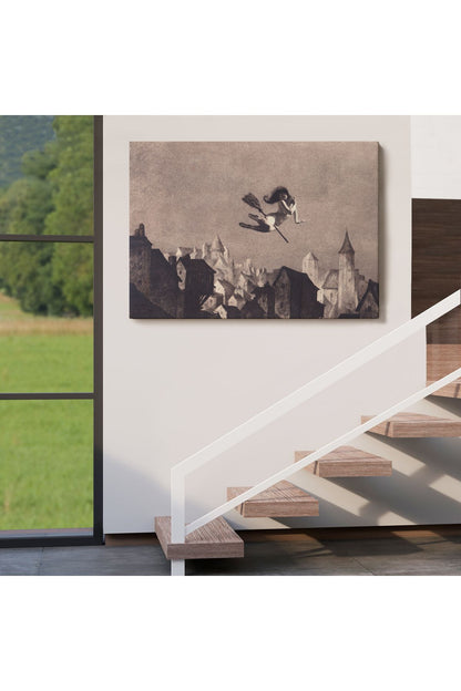 Süpürgedel Uçan Cadı, Dekoratif DuvarTablosu-5191