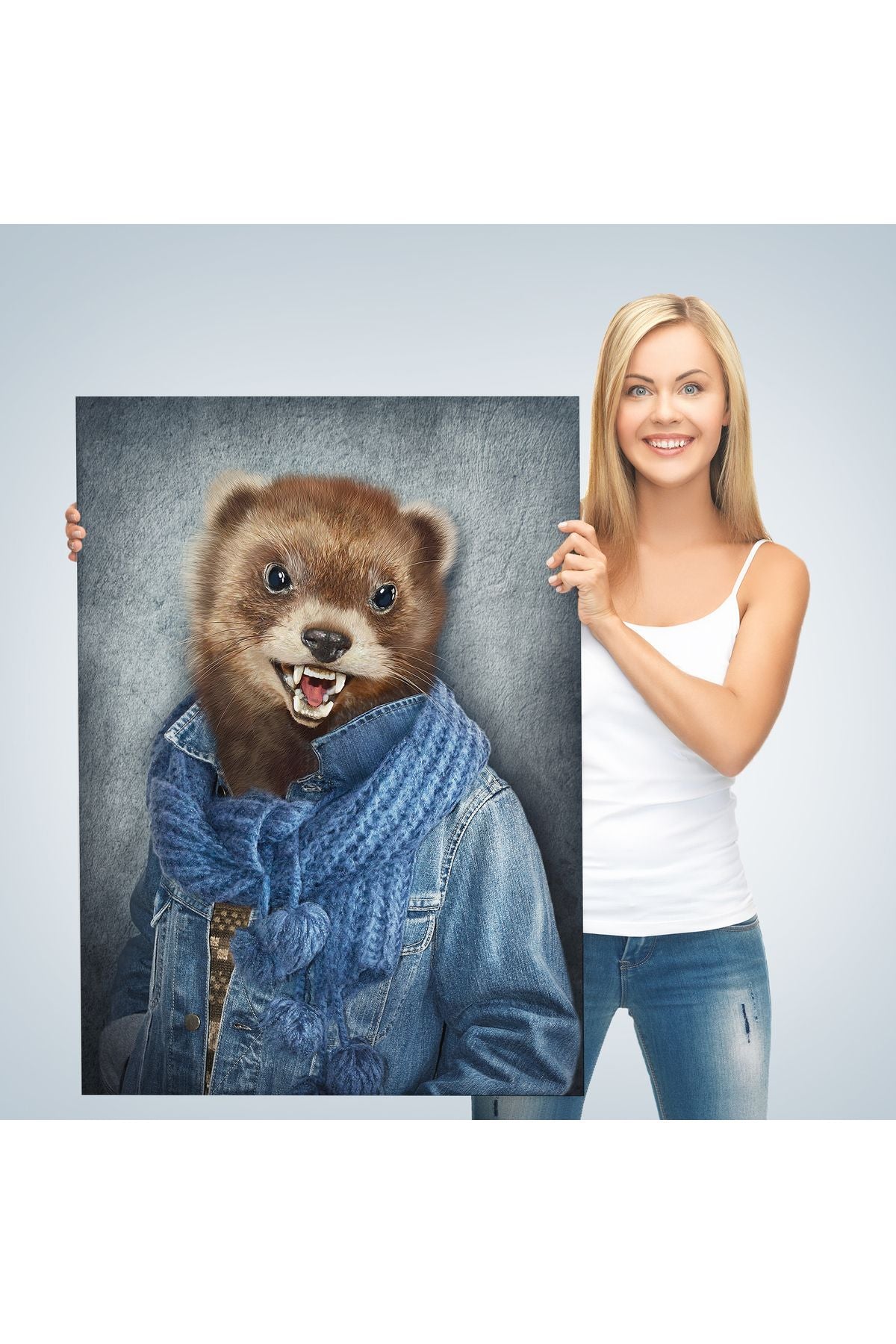 Simsar Kafalı İnsan Kanvas Tablo-4990