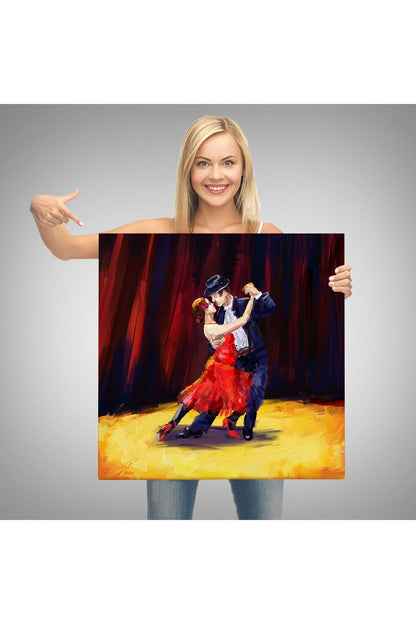 trndry seri001 Tango Danscıları Yağlıboya Görünüm Dekoratif Kanvas Duvar Tablosu-5846