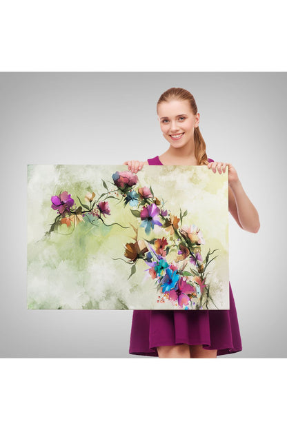 Soyut Bahar Çiçekleri Duvar Tablosu-3649