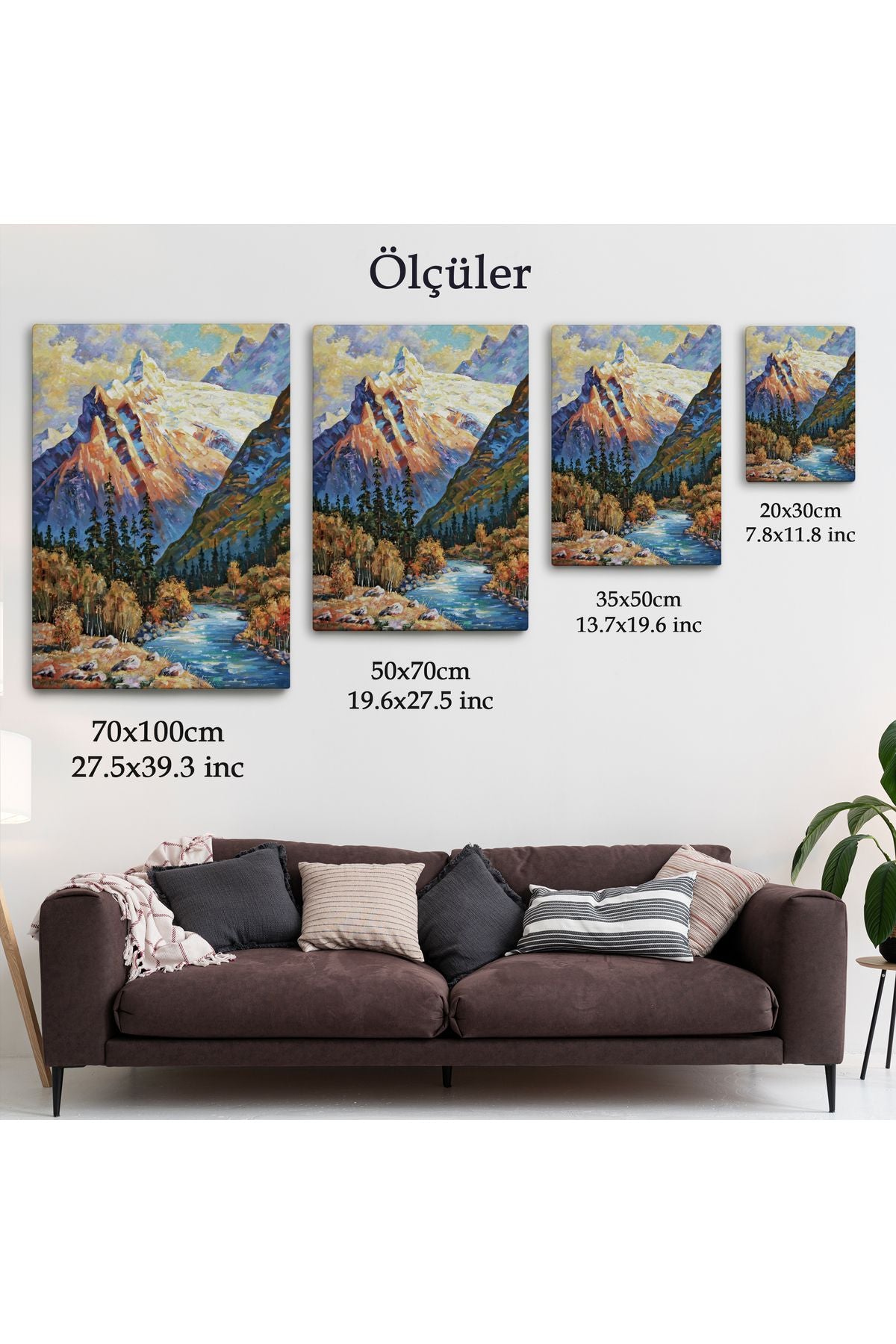 Soçhi Nehri Rusya Yağlıboya Görünüm Dekoratif Kanvas Duvar Tablosu-5935