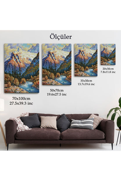 Soçhi Nehri Rusya Yağlıboya Görünüm Dekoratif Kanvas Duvar Tablosu-5935