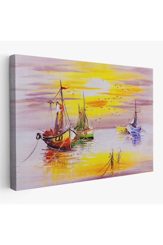 Venedik İtalya Yağlıboya Görünüm Dekoratif Kanvas Duvar Tablosu-3487