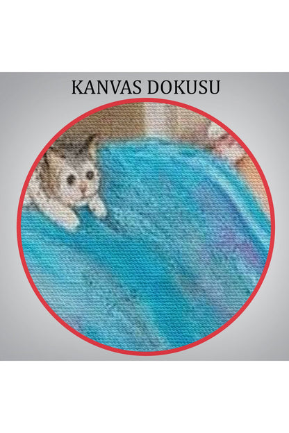 Dianne Denge'in Kedi Sever Yaşlı Kadın Mutluluğun Resmi Tablosu-6383